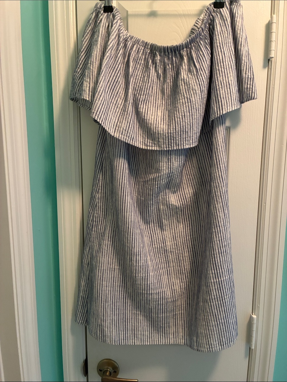 J. Crew Blue and White Striped Top